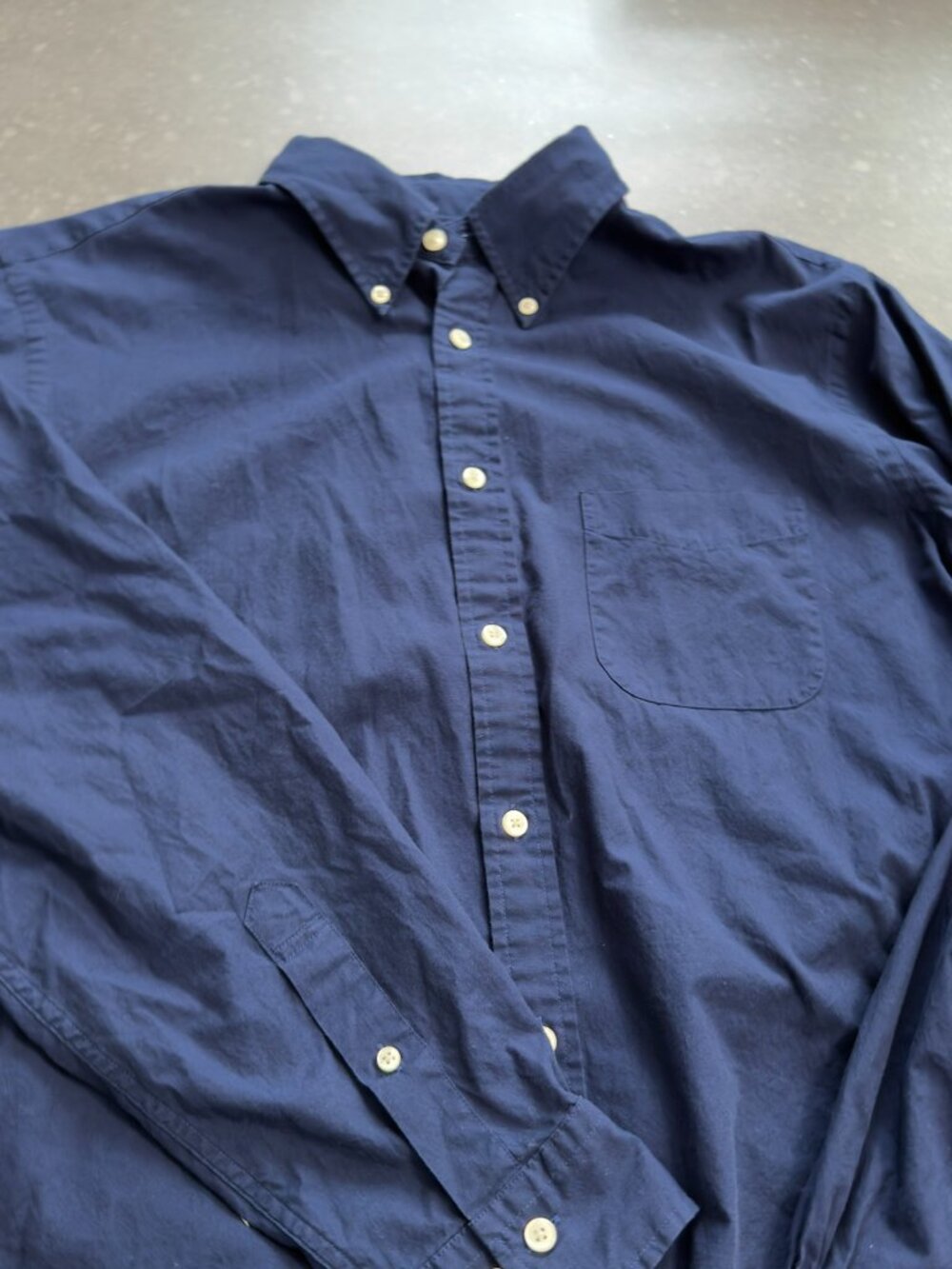 Brooks Brothers 1818 Regent Navy Button-Down Dress Shirt Men's Large - Picture 3 of 11